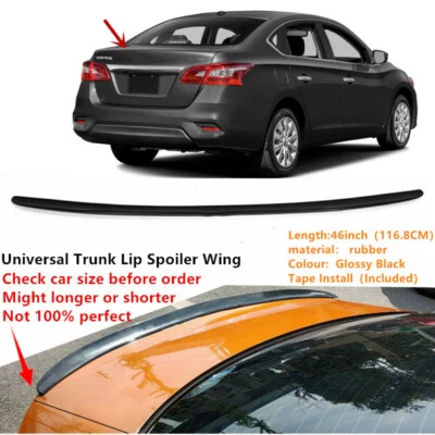 46inch Fit For 13-19 Nissan Sentra Universal Rear Trunk Black Lip Wing Spoiler Foto 1 de 4