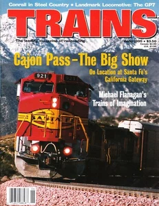TRAINS 6/95 / CAJON PASS, LANDMARK LOCO GP7 NP CB&Q ROCK ISLAND NYC ERIE & MORE - Picture 1 of 2