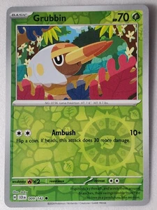 REVERSE HOLO Grubbin 009/142 NM/M Carta Pokemon Corona Stellare - Arte a scatti - Foto 1 di 2
