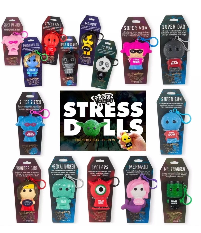 Watchover Voodoo Doll Keyring Stress Reliever Bag Charm Wedding Birthday Gift - Image 1 of 4