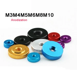 Aluminum Alloy Anodised Knurled Thumb Nuts Thin Types M3M4M5M6M8M10 Through Hole - Afbeelding 1 van 76