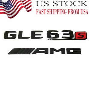 Gloss Black GLE63S AMG logo Trunk emblems badge For Mercedes-Benz W166 W167 C292 - Picture 1 of 4