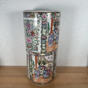 ANTIKE FEINE SELTENE CHINESISCHE FAMILIE GRÜNE MÜTZE SCHIRM STÄNDER VASE C1875 REGIERUNGSMARKEN - Bild 1 von 9