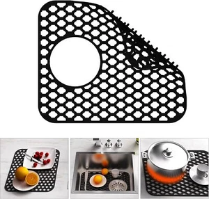 TOOVEM Sink Protector Mat Silicone with Drain Protect Sink for Kitchen 14x12'' - Picture 1 of 7