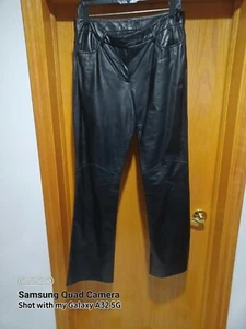 New Womens Express real Leather High Rise Black Ankle Pants Size 7/8 - Picture 1 of 3