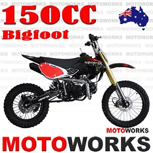 MOTOWORKS 150CC bigfoot OIL COOLED DIRT TRAIL PIT MOTOR 2 WHEELS PRO BIKE RED - Picture 1 of 11