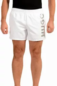 Hugo Boss Men's "ABAS" White Logo Print Swim Board Shorts US M IT 50 - Picture 1 of 6