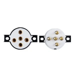Nuevo enchufe de tubo de vacío de cerámica dorada 2 piezas 5 pines PX4 B4 B5 PX25 1064 U18 RGN1064 - Imagen 1 de 11