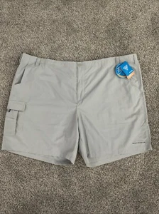 COLUMBIA Men Bahama Light Gray Shorts UPF 50 Cargo Pocket Sz 5X  8”Inseam NWT A4 - Picture 1 of 9