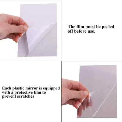 12 Pack Flexible Self-Adhesive Mirror Tiles Plastic Mirror Sheets for Home Decor - Image 1 of 4