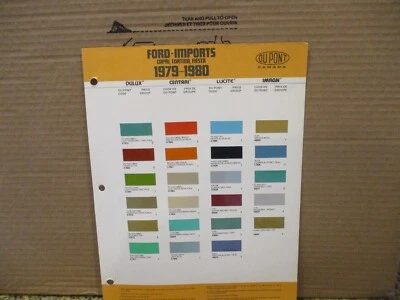 PAINT COLOUR REFERENCE 1979/80 CAPRI CORTINA AUTOMOTIVE  PAINT CHIPS SAMPLE - Image 1 of 3