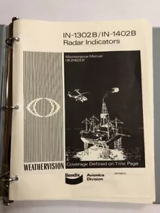 Bendix IN-1302B/IN-1402B Radar Indicator Maint Manual 1979 Original - Bild 1 von 12