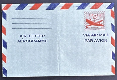 US 1955 Sc# UC16d Air Letter Sheet Unused DC-4 Skymaster 10c Red - Image 1 of 2