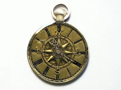 Brújula Reloj Bolsillo - Acabado Plateado Antiguo - Geocoin Nuevo Sin Activar Foto 1 de 2