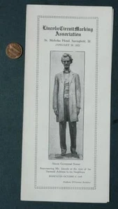 Folleto de la Asociación de Marcado de Circuito Abraham Lincoln de Springfield Illinois 1922 - - Imagen 1 de 1
