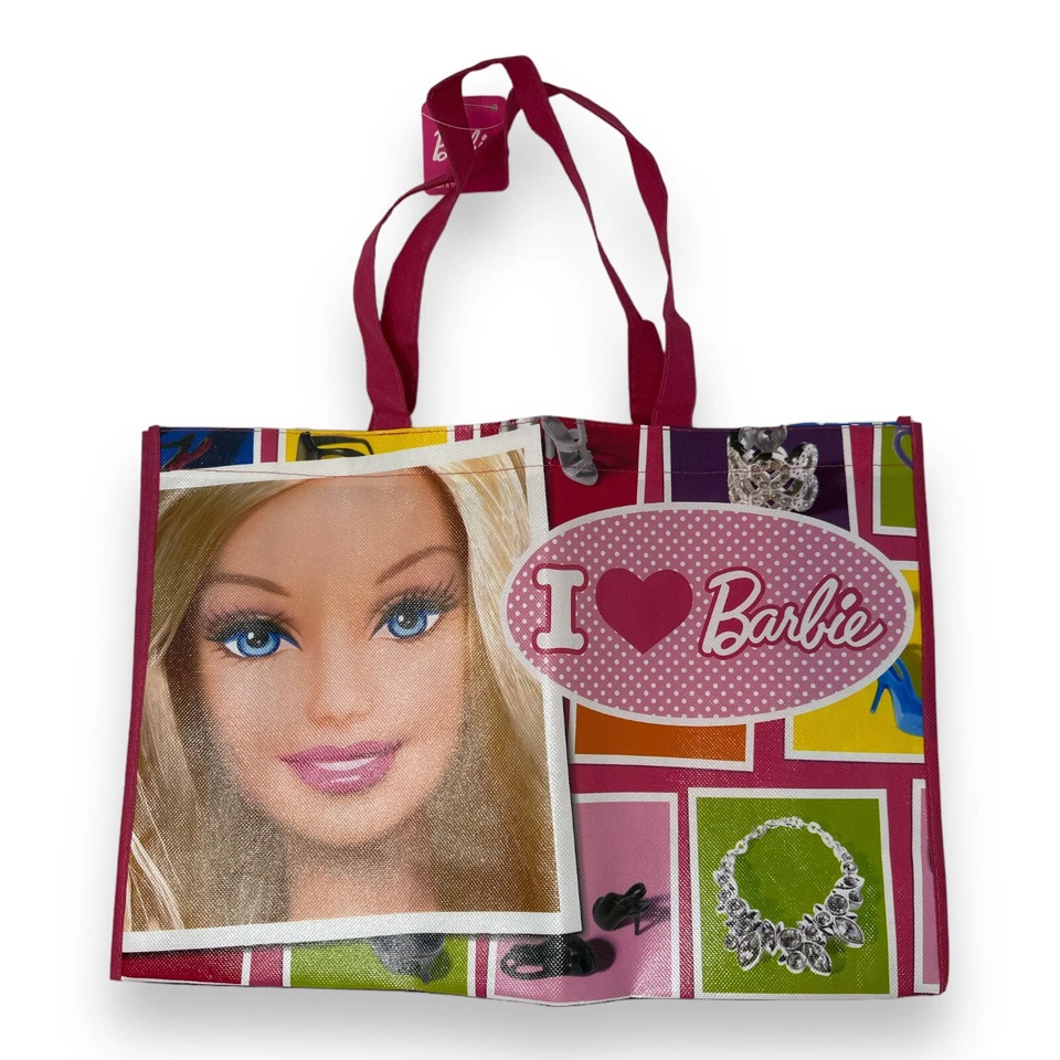 Bolso de Mano de Compras Reutilizable Barbie Nuevo de Lote Antiguo I Love Barbie Foto 1 de 2