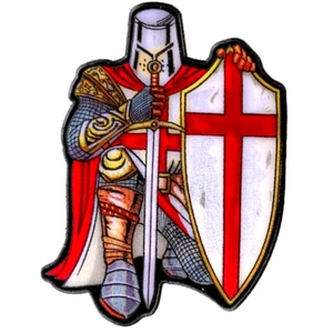 Knights Templar Crusader Large Back Patch Embroidered Sew on Patch 8" x 12" - Picture 1 of 3