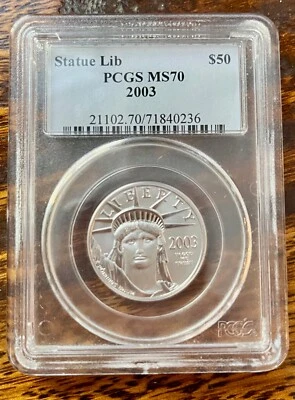 2003 $50 Platinum PCGs MS70 American Eagle /SOL - Image 1 of 4