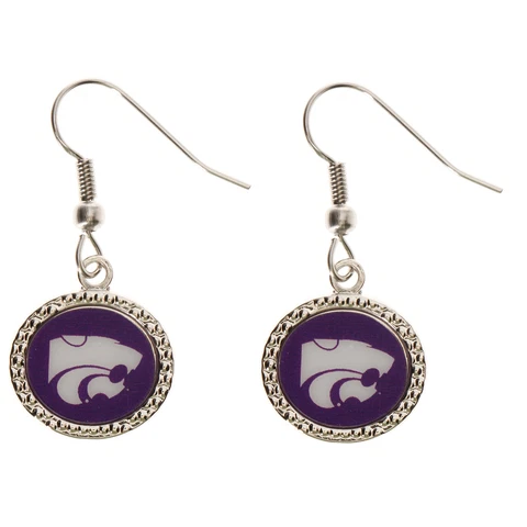 Women's Kansas State Wildcats WinCraft Round Dangle Earrings Cover