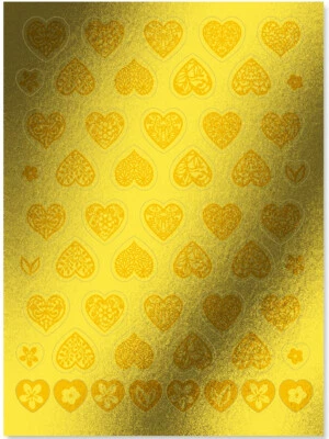 NEW Gold Foil Heart Stickers 104 Acid Free Stickers Scrapbooking Card Making - Imagem 1 de 3