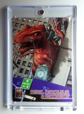 1997 Fleer/Skybox. Marvel Premium Card 47 DEVIL DINOSAUR & MOONBOY - Image 1 of 3