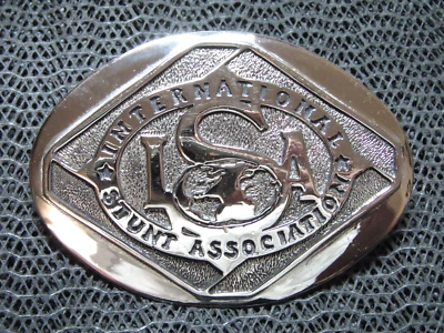 INTERNATIONAL STUNT ASSOCIATION ISA BELT BUCKLE! VINTAGE! VERY RARE! 1980s! USA! - Image 1 of 4