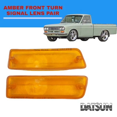 Par de lentes de seta âmbar compatível com caminhonete Datsun 520 521 genuína nova na caixa  - Imagem 1 de 4