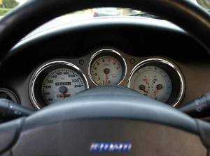 Fits Fiat Barchetta 95-05 Polished aluminum rings for the gauge cluster 3pcs - Imagen 1 de 8