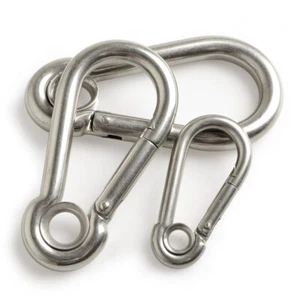 A2 Stainless Steel Snap Hook Clip Camping Climbing Lock Carabiner Keychain 304 - Picture 1 of 5