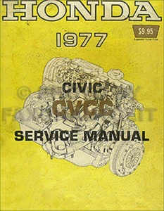 Manual De Taller Original De Reparación Y Servicio OEM Honda Civic CVCC 1977 - Imagen 1 de 4
