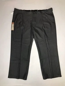 Haggar Big And Tall Cool 18 Performance Classic Fit Pleated Gray Pants 48x29 - Picture 1 of 10