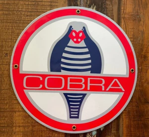 Shelby Cobra Round 12" Metal Painted Sign - Picture 1 of 9