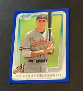 NICHOLAS DELMONICO prospect rc 2011 Bowman Chrome BLUE REFRACTOR #d /199 - Picture 1 of 2