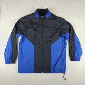 VTG Nike Windbreaker Jacket Mens XL Black Blue Full Zip Sweater Coat H4020SID - Picture 1 of 13