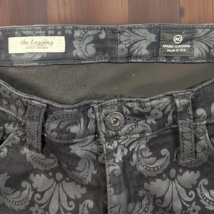 AG Adriano Goldschmied Jeans 28R (30x31) Women Black Denim Skinny Damask Floral - Picture 1 of 9