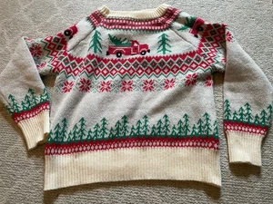 Cozy Cabin Christmas Truck Sweater - Picture 1 of 5