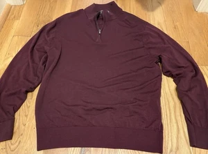 Daniel Cremieux 1/4 Zip Knit Sweater Men's Size XL Burgundy Work Casual Business - Picture 1 of 6