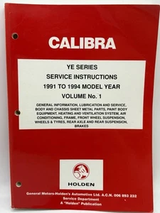 Holden Calibra YE 1991 TO 1994 Model service instructions Volume 1 - Picture 1 of 3