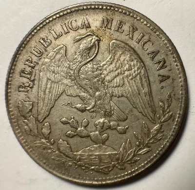 Mexico 1903 Zs FZ Zacatecas Un 1 Peso .9027 Silver Coin 27.12g 39.3mm - Image 1 of 2