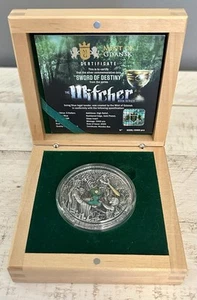 2020 2 Oz Silver $5 Niue The Witcher SWORD OF DESTINY Antique Finish Coin - Picture 1 of 9