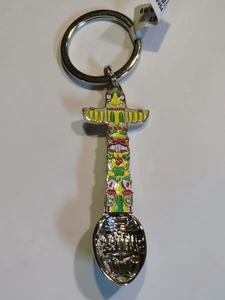 Key Chain Bottle Opener ~ Seattle, WASHINGTON Colorful Totem Pole, Spoon Design - Picture 1 of 5