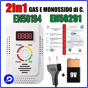 RILEVATORE MONOSSIDO DI CARBONIO E GAS 2in1 CERTIFICATO PER STRUTTURE RICETTIVE - Afbeelding 1 van 9