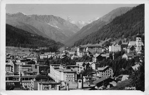 DAVOS SWITZERLAND BIRDS EYE VIEW 1973 REAL PHOTO POSTCARD 100125 U - Picture 1 of 2