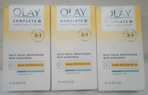 LOT OF 3 Olay Complete + 3in1 Daily Moisturizer SPF 40 Sensitive 6oz Exp 03/2026 - Picture 1 of 4