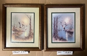 2 Vntg Andres Orpinas Mallard Ducks in Flight Framed Matted Signed Lithographs - Picture 1 of 24