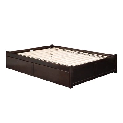 Cama plataforma de madera maciza almacenamiento AFI Concord Urban King en espresso Foto 1 de 4