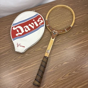Vintage Davis TAD HI-POINT Holz Tennisschläger mit Bezug 3L Leder USA NEUWERTIG - Bild 1 von 18