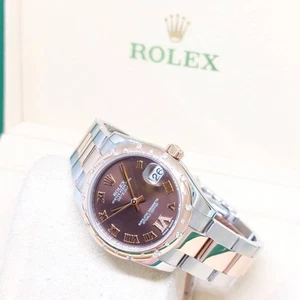 Rolex 31mm 18K Half Rose Gold Factory Brown Diamond VI Dial Datejust REF: 178341 - Picture 1 of 6