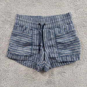 Athleta Shorts Women's Size 8 Cabo Linen Textured Blue Cargo - Picture 1 of 12