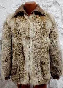 Vintage Halston Ben Kahn Men's COYOTE Fur Jacket Coat - Picture 1 of 12